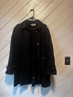 DKNY Men's Black Lightweight Shirt Jacket